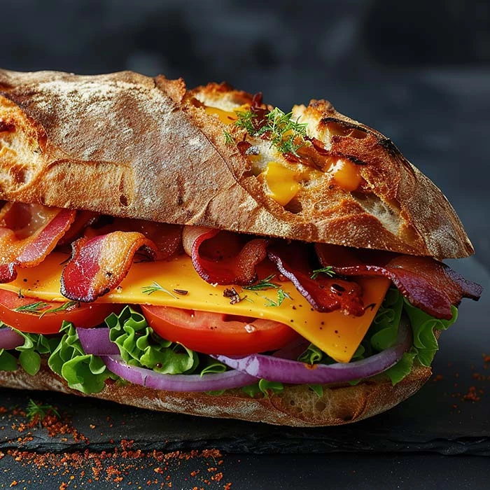 Menu spécial sandwiche baguette
